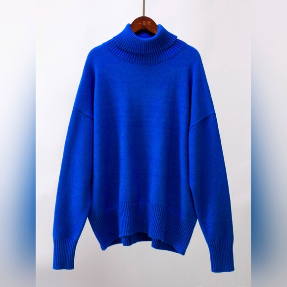 Royal Blue Turtleneck Sweater - Picture 2 of 6